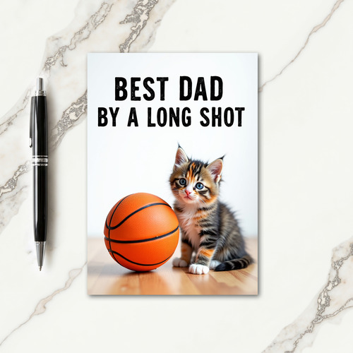 Tiny Cat Best Dad Fathers Day Card