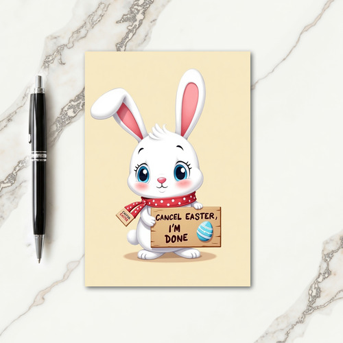 Tired Bunny Holiday Greeting Card