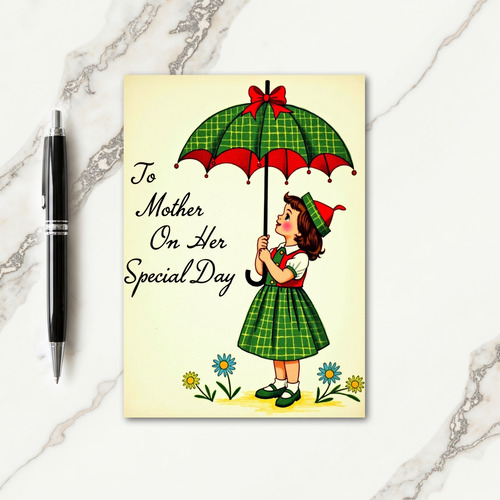 To Mother Special Day Girl Art Card