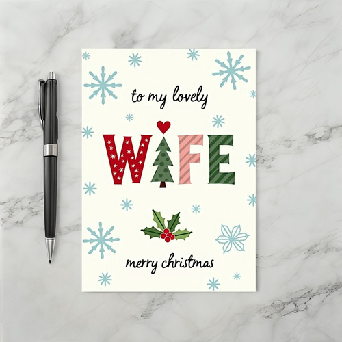 To My Lovely Wife Christmas Card