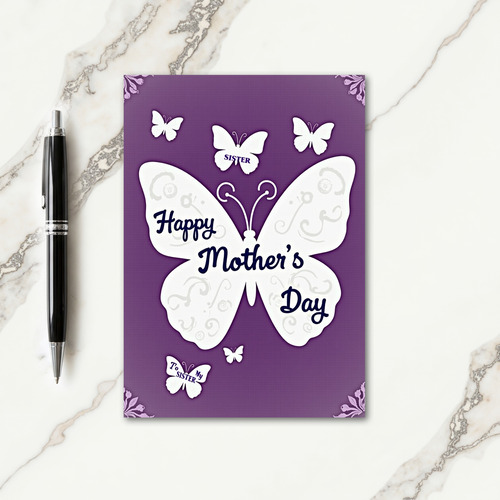 To My Sister Floral Design Card