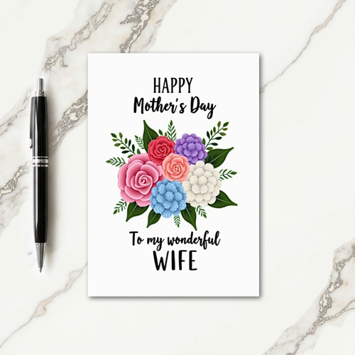To My Wife Mothers Day Bouquet Card