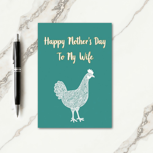 To My Wife Teal Fowl Card