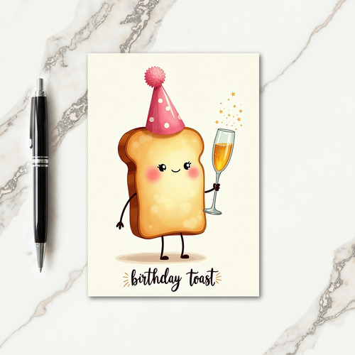 Toast Birthday Illustration Card