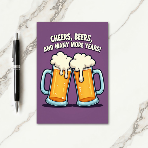 Toasting Beers Birthday Card