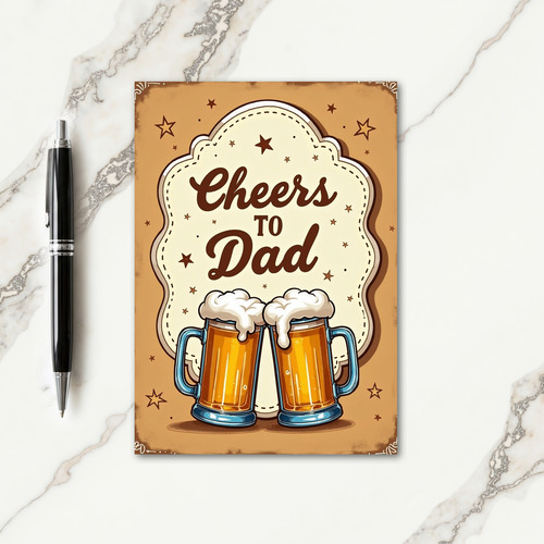 Toasting Mugs Fathers Day Card