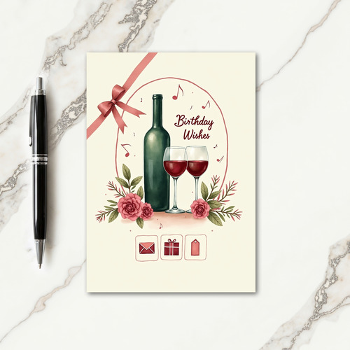 Toasting Wishes Birthday Card