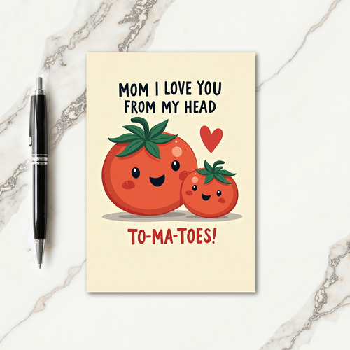 Tomato Love Mom Greeting Card