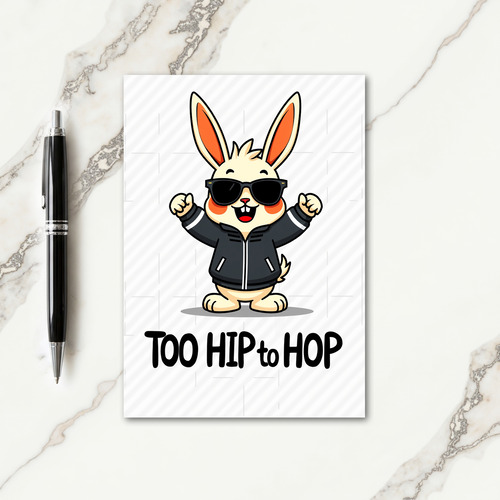 Too Hip To Hop Cool Bunny Card
