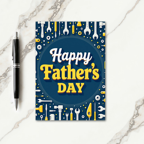 Tools And Floral Fathers Day Card