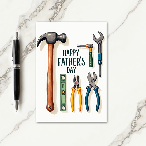 Tools Fathers Day Illustration Card