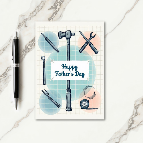 Tools Floral Fathers Day Card