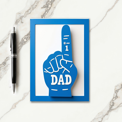 Top Dad Hand Gesture Fathers Day Card