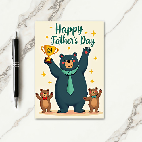 Top Dad Trophy Card