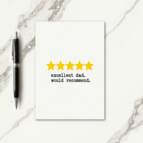 Top Star Excellent Dad Card
