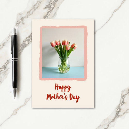 Torn Edge Flowers Mothers Day Card