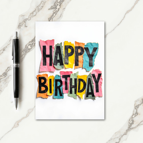 Torn Paper Birthday Card