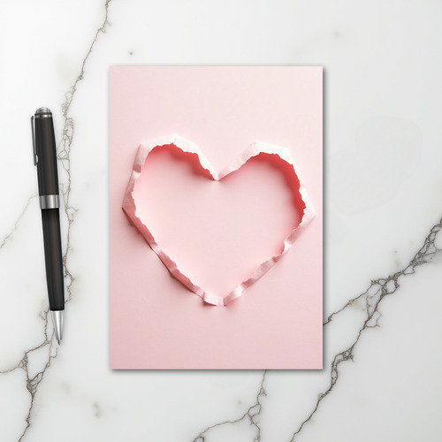 Torn Paper Love Heart Card