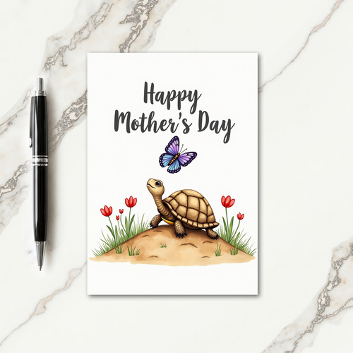 Tortoise Floral Mothers Day Card