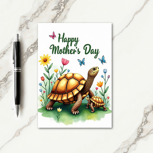 Tortoise Mothers Day Art Card