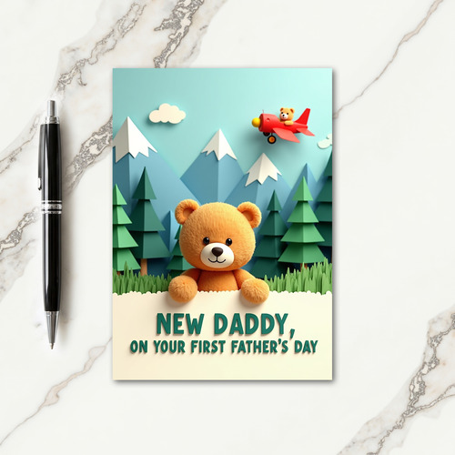 Toy Biplane Fathers Day Art Card