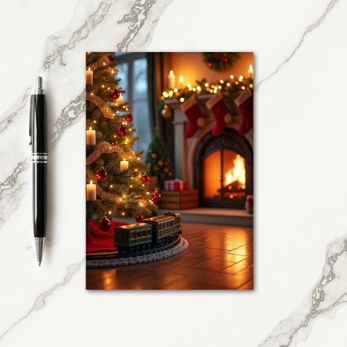 Toy Train Christmas Card