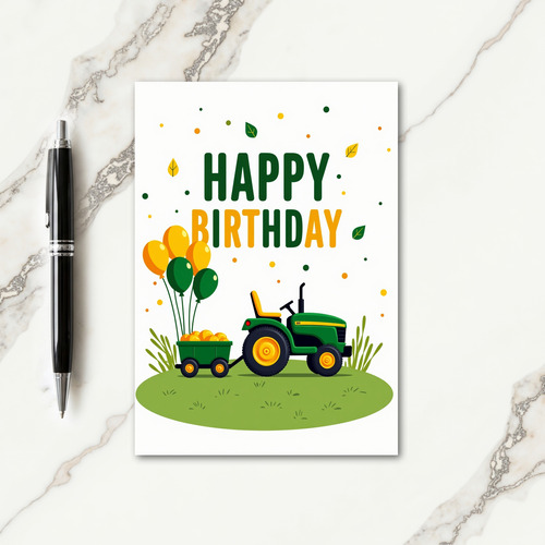 Tractor Birthday Art Card