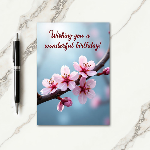 Tranquil Branch Birthday Card