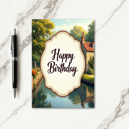 Tranquil Canal Birthday Card