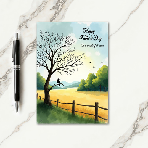 Tranquil Dads Day Meadow Card