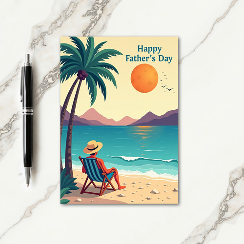 Tranquil Fathers Day Ocean Card