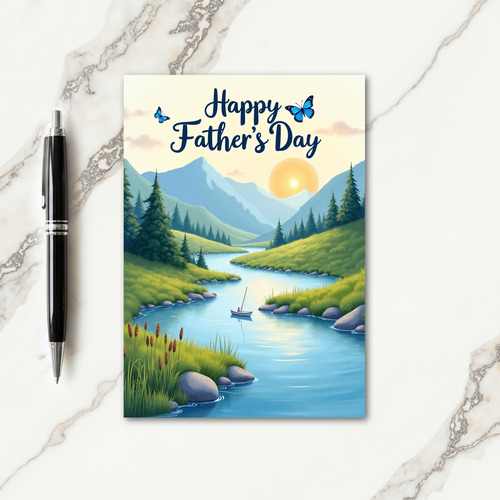 Tranquil Fathers Day River Card