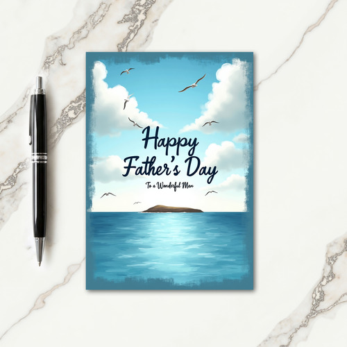 Tranquil Fathers Day Water Card