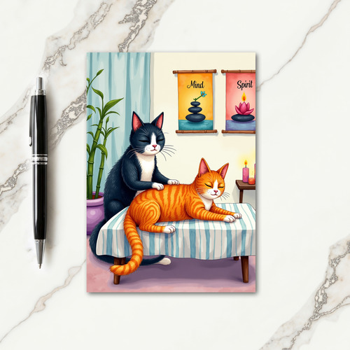 Tranquil Feline Birthday Card