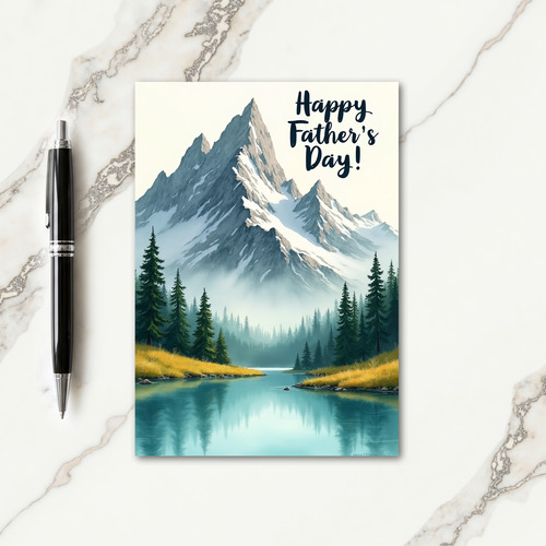 Tranquil Lake Fathers Day Card