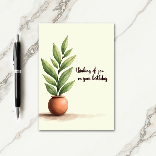Tranquil Plant Birthday Card