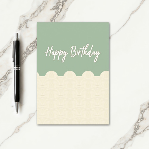 Tranquil Scalloped Birthday Card
