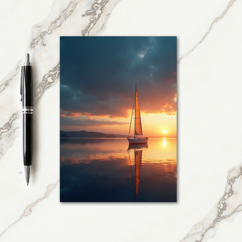 Tranquil Sunset Sailboat Card