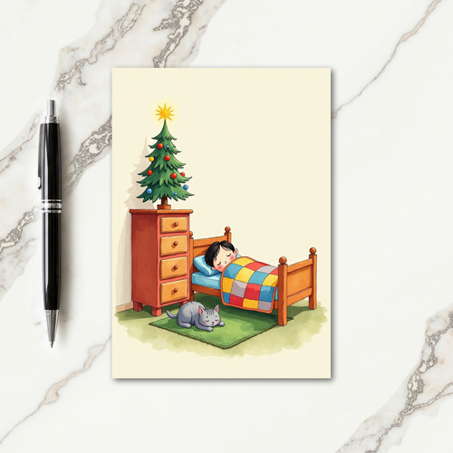 Tranquil Watercolor Christmas Card thumbnail