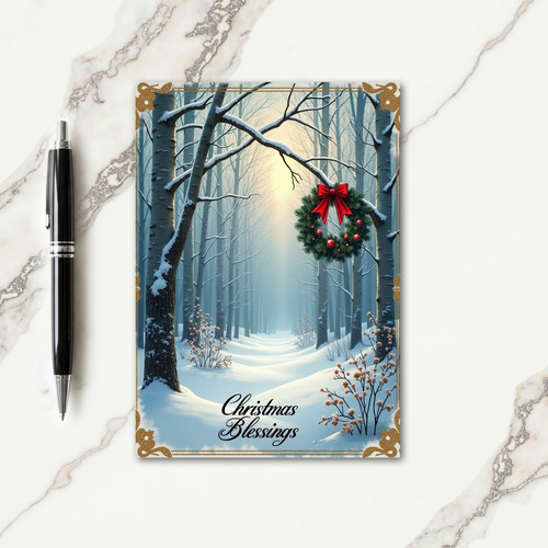 Tranquil Winter Wreath Card