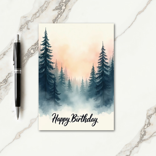 Tranquil Woods Birthday Card