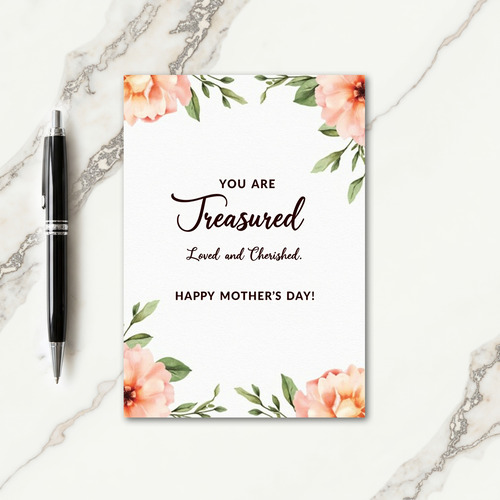 Treasured Happy Mothers Day Card