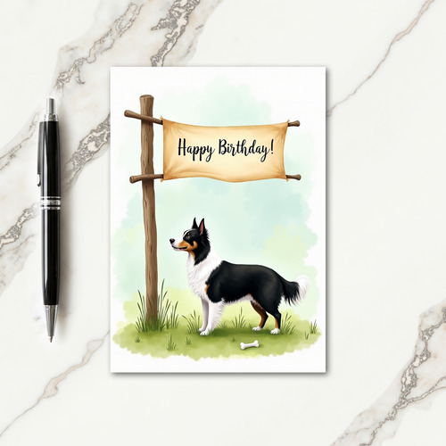 Tri Color Dog Birthday Card