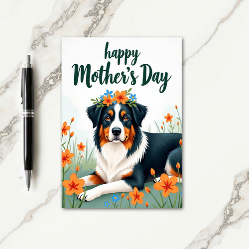 Tri Color Dog Mothers Day Card