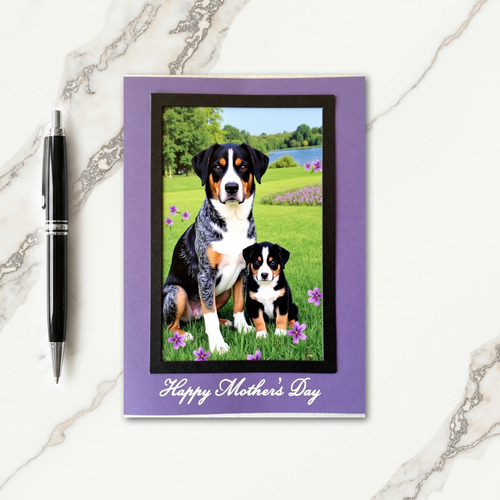 Tri Color Puppy Mothers Day Card