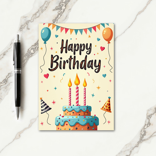 Triangular Bunting Party Card