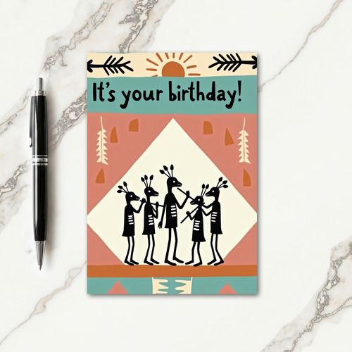 Tribal Birthday Music Card