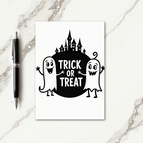 Trick Or Treat Ghosts Card