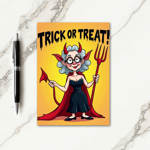Trick Or Treat Mischievous Imp Card thumbnail