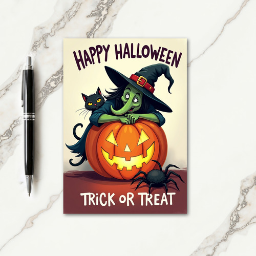 Trick Or Treat Witch Card